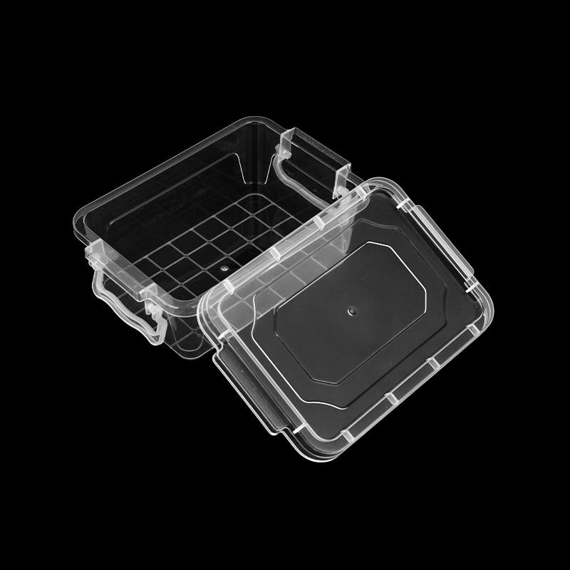 Fully transparent stackable boxes with lid storage plastic organizer for organizing